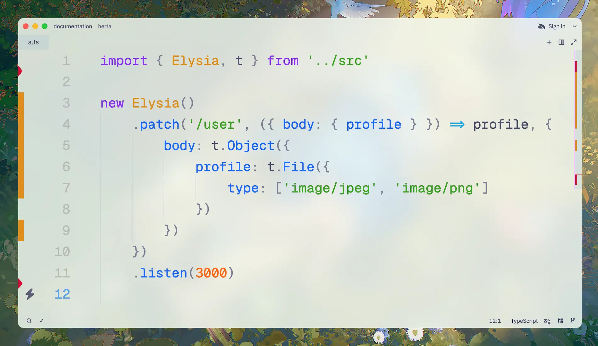 Defining file type using t.File