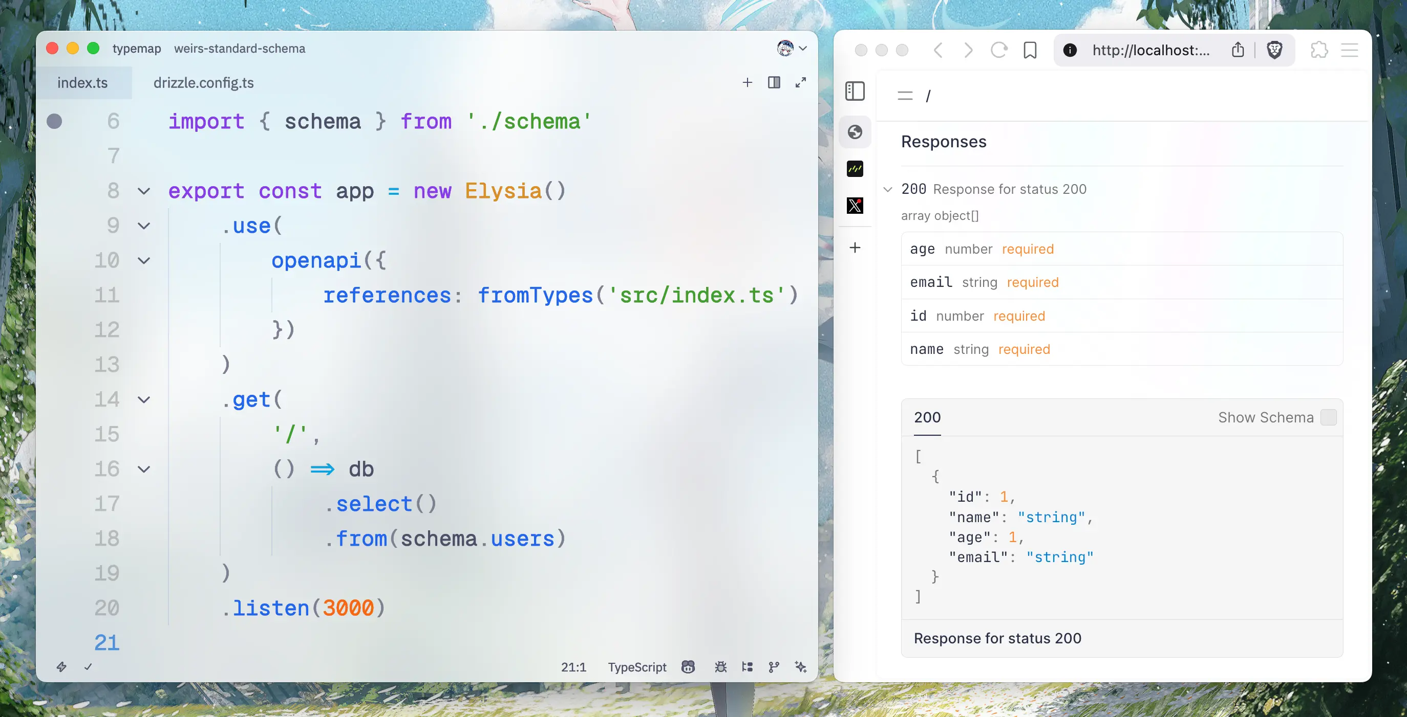 Using Drizzle with type gen Elysia Type Gen